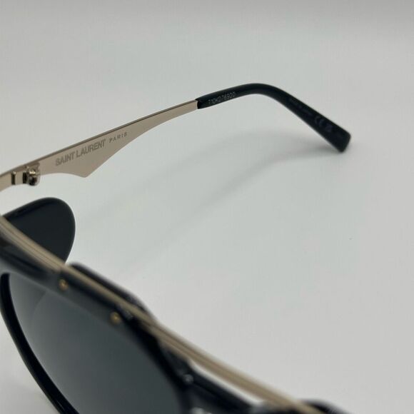 BRAND NEW SAINT LAURENT Sunglasses SL M137 Amelia 001 Black Gold Women - Picture 6 of 13